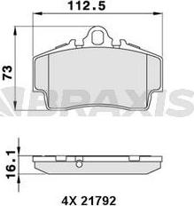 Braxis AA0295 - Гальмівні колодки, дискові гальма autozip.com.ua