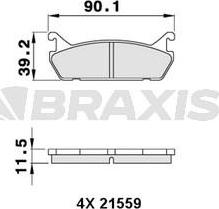 Braxis AA0296 - Гальмівні колодки, дискові гальма autozip.com.ua