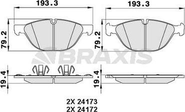 Braxis AA0290 - Гальмівні колодки, дискові гальма autozip.com.ua