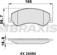 Braxis AA0292 - Гальмівні колодки, дискові гальма autozip.com.ua