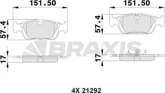 Braxis AA0297 - Гальмівні колодки, дискові гальма autozip.com.ua