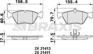 Braxis AA0249 - Гальмівні колодки, дискові гальма autozip.com.ua