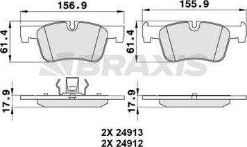 Braxis AA0245 - Гальмівні колодки, дискові гальма autozip.com.ua