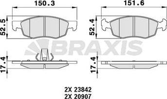 Braxis AA0242 - Гальмівні колодки, дискові гальма autozip.com.ua