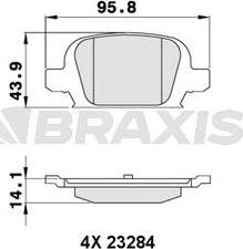 Braxis AA0259 - Гальмівні колодки, дискові гальма autozip.com.ua