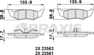 Braxis AA0255 - Гальмівні колодки, дискові гальма autozip.com.ua