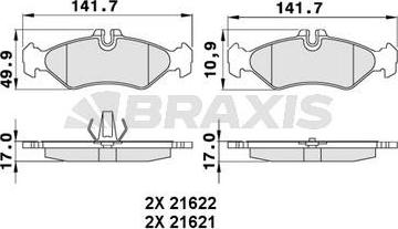 Braxis AA0253 - Гальмівні колодки, дискові гальма autozip.com.ua