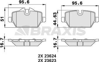 Braxis AA0269 - Гальмівні колодки, дискові гальма autozip.com.ua