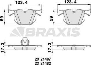 Braxis AA0264 - Гальмівні колодки, дискові гальма autozip.com.ua