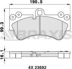 Braxis AA0266 - Гальмівні колодки, дискові гальма autozip.com.ua