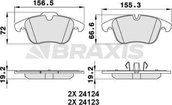 Braxis AA0261 - Гальмівні колодки, дискові гальма autozip.com.ua