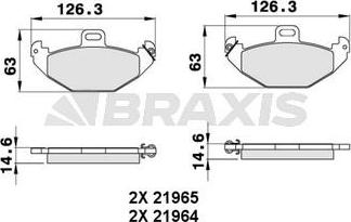 Braxis AA0263 - Гальмівні колодки, дискові гальма autozip.com.ua