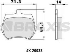 Braxis AA0200 - Гальмівні колодки, дискові гальма autozip.com.ua
