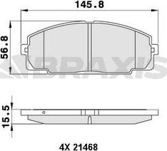 Braxis AA0208 - Гальмівні колодки, дискові гальма autozip.com.ua