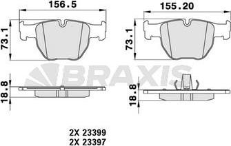 Braxis AA0215 - Гальмівні колодки, дискові гальма autozip.com.ua
