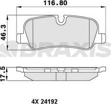 Braxis AA0216 - Гальмівні колодки, дискові гальма autozip.com.ua