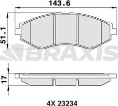 Braxis AA0285 - Гальмівні колодки, дискові гальма autozip.com.ua
