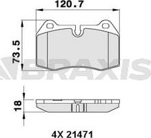 Braxis AA0281 - Гальмівні колодки, дискові гальма autozip.com.ua