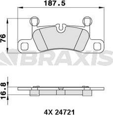 Braxis AA0283 - Гальмівні колодки, дискові гальма autozip.com.ua