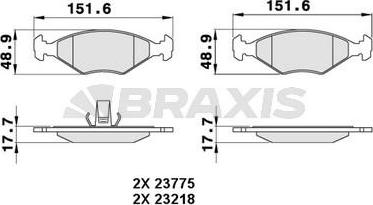 Braxis AA0287 - Гальмівні колодки, дискові гальма autozip.com.ua