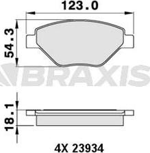 Braxis AA0236 - Гальмівні колодки, дискові гальма autozip.com.ua