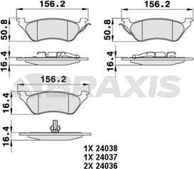 Braxis AA0237 - Гальмівні колодки, дискові гальма autozip.com.ua