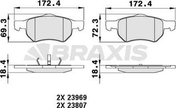 Braxis AA0229 - Гальмівні колодки, дискові гальма autozip.com.ua
