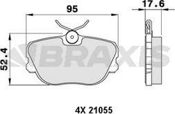 Braxis AA0224 - Гальмівні колодки, дискові гальма autozip.com.ua