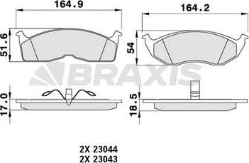 Braxis AA0225 - Гальмівні колодки, дискові гальма autozip.com.ua