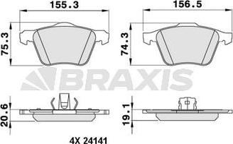Braxis AA0220 - Гальмівні колодки, дискові гальма autozip.com.ua