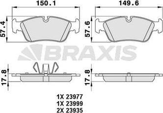 Braxis AA0221 - Гальмівні колодки, дискові гальма autozip.com.ua