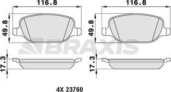 Braxis AA0223 - Гальмівні колодки, дискові гальма autozip.com.ua