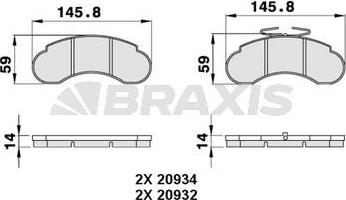 Braxis AA0279 - Гальмівні колодки, дискові гальма autozip.com.ua