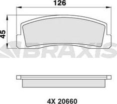 Braxis AA0274 - Гальмівні колодки, дискові гальма autozip.com.ua