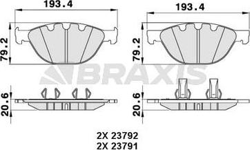 Braxis AA0270 - Гальмівні колодки, дискові гальма autozip.com.ua