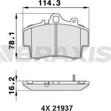 Braxis AA0271 - Гальмівні колодки, дискові гальма autozip.com.ua