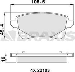 Braxis AA0272 - Гальмівні колодки, дискові гальма autozip.com.ua