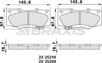 Braxis AA0277 - Гальмівні колодки, дискові гальма autozip.com.ua