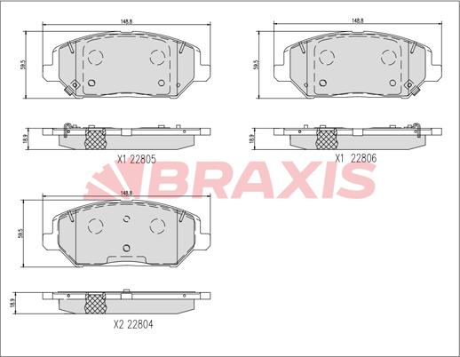 Braxis AA0749 - Гальмівні колодки, дискові гальма autozip.com.ua