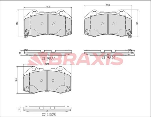 Braxis AA0746 - Гальмівні колодки, дискові гальма autozip.com.ua