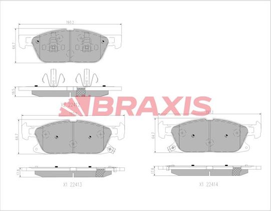 Braxis AA0759 - Гальмівні колодки, дискові гальма autozip.com.ua