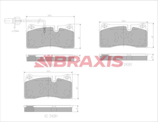 Braxis AA0757 - Гальмівні колодки, дискові гальма autozip.com.ua