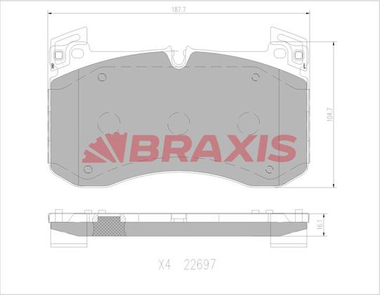 Braxis AA0766 - Гальмівні колодки, дискові гальма autozip.com.ua