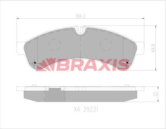 Braxis AA0760 - Гальмівні колодки, дискові гальма autozip.com.ua