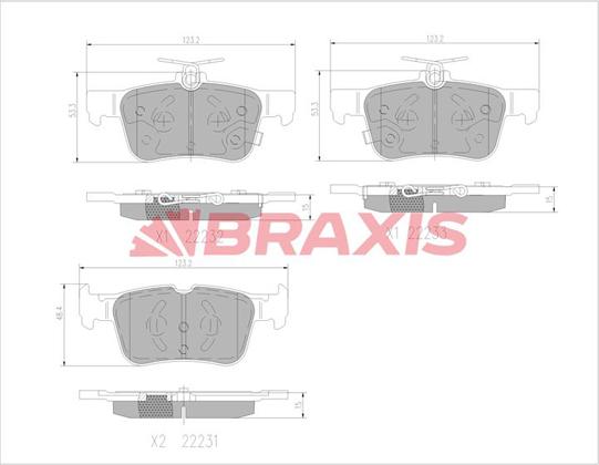 Braxis AA0705 - Гальмівні колодки, дискові гальма autozip.com.ua