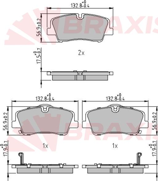 Braxis AA0700 - Гальмівні колодки, дискові гальма autozip.com.ua