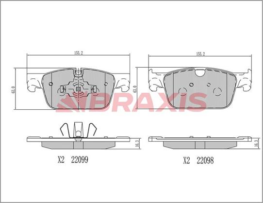 Braxis AA0702 - Гальмівні колодки, дискові гальма autozip.com.ua