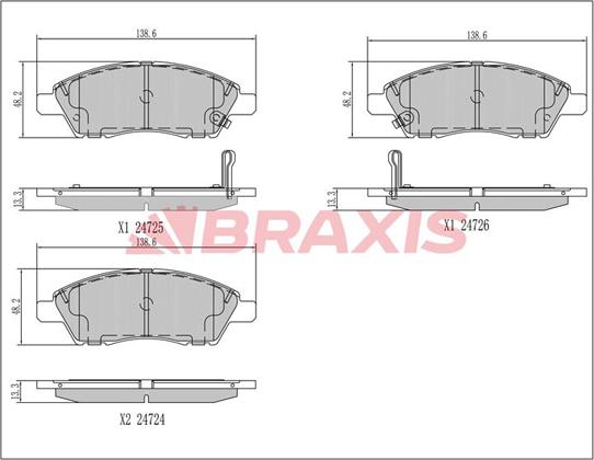 Braxis AA0710 - Гальмівні колодки, дискові гальма autozip.com.ua