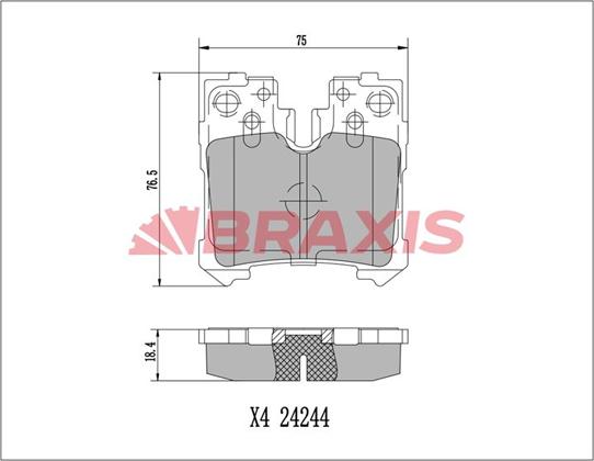 Braxis AA0784 - Гальмівні колодки, дискові гальма autozip.com.ua