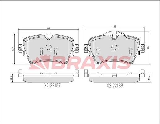 Braxis AA0734 - Гальмівні колодки, дискові гальма autozip.com.ua